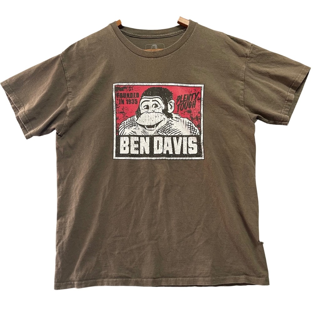 Ben Davis T-Shirt Mens L Brown Graphic Tee Plenty Tough Gorilla Logo Skater